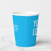Gobelets En Papier Sky Blue Paper Cups Custom Business Logo 8 oz (Droite)