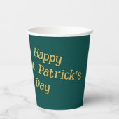 Gobelets En Papier Slàinte ! Saint Patrick's Day Pint of Beer on Gree (Verso)