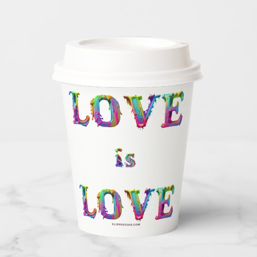 Gobelets En Papier SlipperyJoe amour est l'amour goutte à goutte de f (Recto)