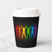 Gobelets En Papier SlipperyJoe's fierté les gens mains silhouette col (Verso)