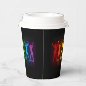 Gobelets En Papier SlipperyJoe's fierté les gens mains silhouette col (Droite)