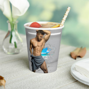 Gobelets En Papier SlipperyJoe's Man serviette brisée mur de brique b