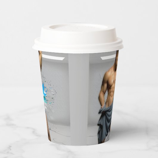 Gobelets En Papier SlipperyJoe's Man serviette brisée mur de brique b (Gauche)