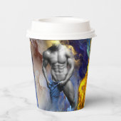 Gobelets En Papier SlipperyJoe's Man steamy shirt abs six pack (Verso)