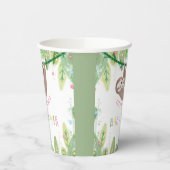 Gobelets En Papier Sloth Baby Girl Douche Jungle Thème (Gauche)