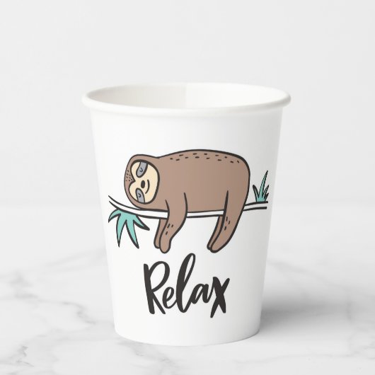 Gobelets En Papier Sloth Dit Relax (Gauche)