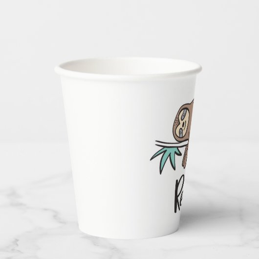 Gobelets En Papier Sloth Dit Relax (Recto)