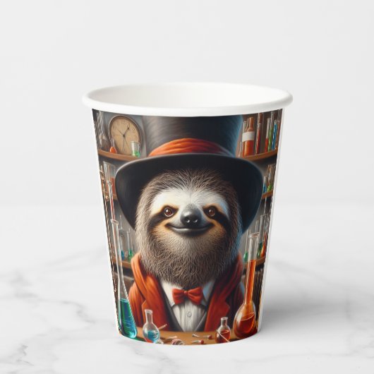 Gobelets En Papier Sloth Mad Scientifique (Verso)