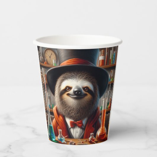 Gobelets En Papier Sloth Mad Scientifique (Recto)