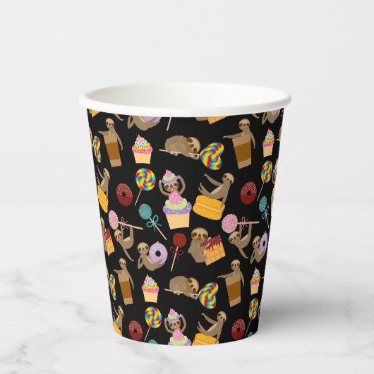 Gobelets En Papier Sloth Sweet Traitements Motif (Recto)