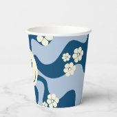 Gobelets En Papier Smile - Bleu foncé, Bleu clair et Crème (Verso)