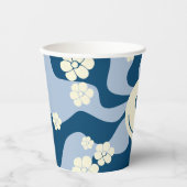 Gobelets En Papier Smile - Bleu foncé, Bleu clair et Crème (Recto)