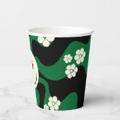 Gobelets En Papier Smile - Vert, Crème et Noir (Verso)