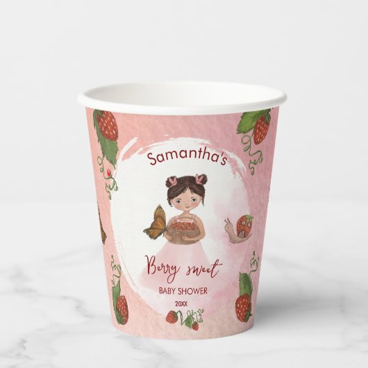 Gobelets En Papier Snail & Strawberry Berry sweet Party Cups (Recto)