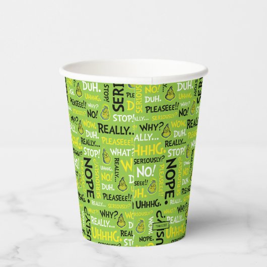 Gobelets En Papier Snarky Grinch | Grinch Snarky Phrase Motif (Droite)