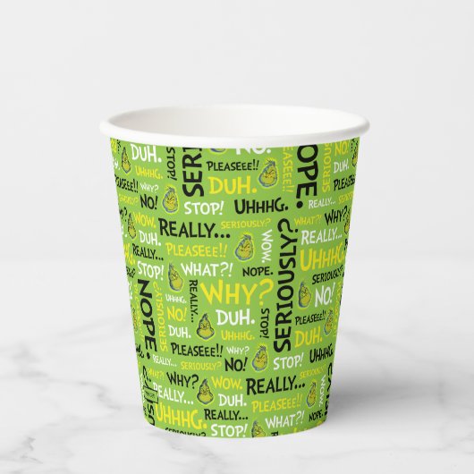 Gobelets En Papier Snarky Grinch | Grinch Snarky Phrase Motif (Recto)