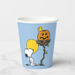 Gobelets En Papier Snoopy & Bois Nid Avec Jack O'Lantern