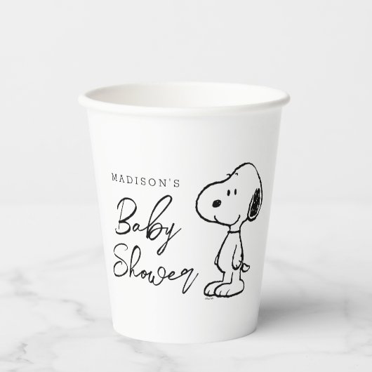 Gobelets En Papier Snoopy d'arachides | BABY SHOWER (Recto)