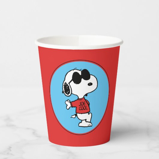 Gobelets En Papier Snoopy "Joe Cool" debout (Gauche)