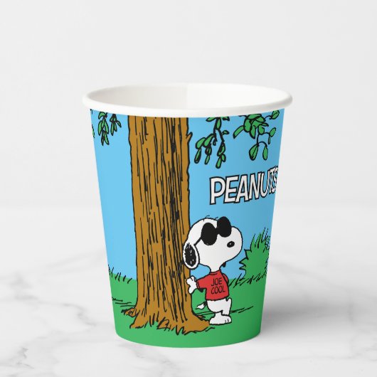 Gobelets En Papier Snoopy "Joe Cool" debout (Gauche)