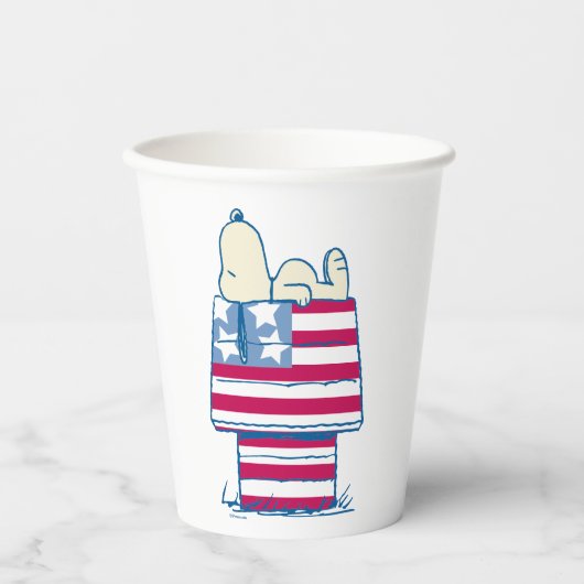 Gobelets En Papier Snoopy sur 4 juillet Dog House (Recto)