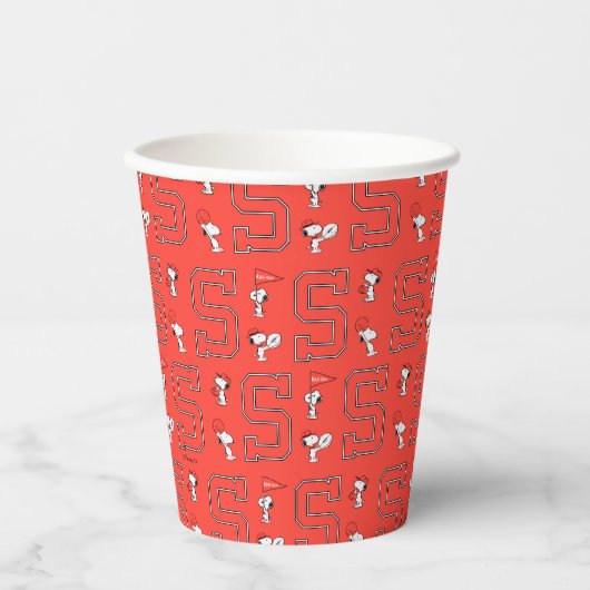 Gobelets En Papier Snoopy Varsity Motif sportif (Recto)
