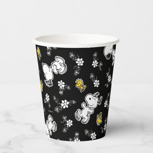 Gobelets En Papier Snoopy & Woodstock Fun & Flowers (Recto)