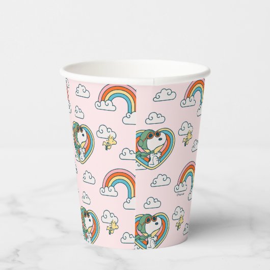 Gobelets En Papier Snoopy & Woodstock Rainbow Heart Motif (Droite)