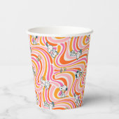 Gobelets En Papier Snoopy & Woodstock Super Vibes Motif orange (Verso)