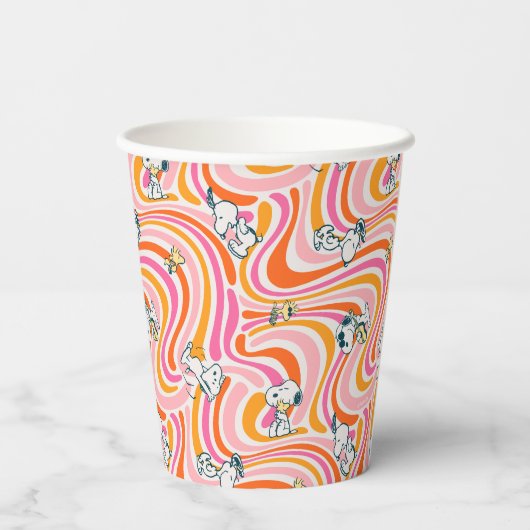 Gobelets En Papier Snoopy & Woodstock Super Vibes Motif orange (Verso)