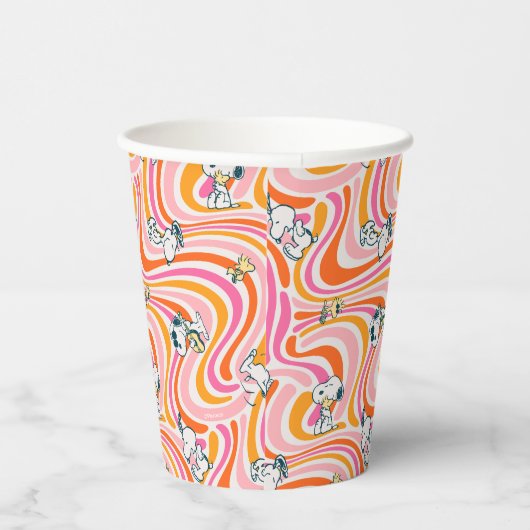 Gobelets En Papier Snoopy & Woodstock Super Vibes Motif orange (Droite)