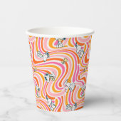 Gobelets En Papier Snoopy & Woodstock Super Vibes Motif orange (Recto)