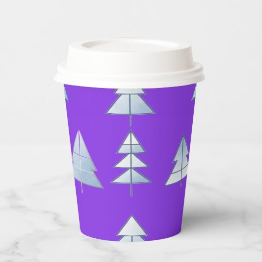 Gobelets En Papier Snow Trees Elegant Winter (Gauche)