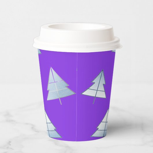 Gobelets En Papier Snow Trees Elegant Winter (Droite)