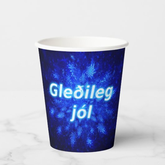 Gobelets En Papier Snowburst - Gleðileg Jól (Recto)