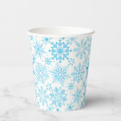 Gobelets En Papier Snowflake bleu motif (Verso)