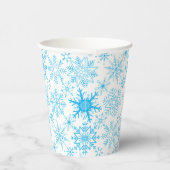 Gobelets En Papier Snowflake bleu motif (Droite)