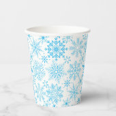 Gobelets En Papier Snowflake bleu motif (Recto)