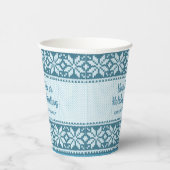 Gobelets En Papier Snowflake Blue Nordic Sweat personnalisé (Droite)