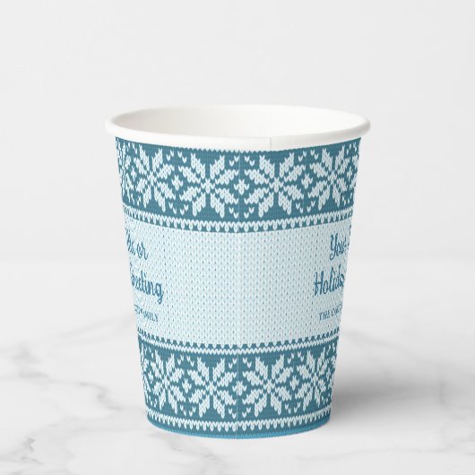 Gobelets En Papier Snowflake Blue Nordic Sweat personnalisé (Droite)