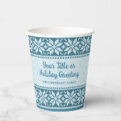 Gobelets En Papier Snowflake Blue Nordic Sweat personnalisé (Recto)