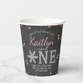 Gobelets En Papier Snowflake Winter Chalkboard 1er anniversaire (Verso)