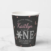 Gobelets En Papier Snowflake Winter Chalkboard 1er anniversaire (Recto)