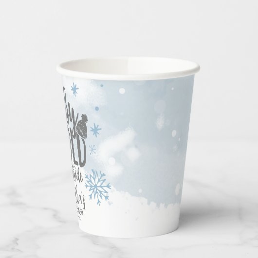 Gobelets En Papier Snowflakes Baby It's Cold Outside Baby shower Pape (Gauche)