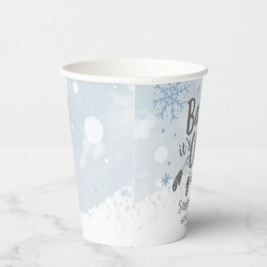 Gobelets En Papier Snowflakes Baby It's Cold Outside Baby shower Pape (Droite)