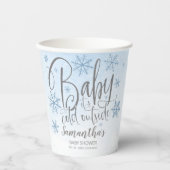 Gobelets En Papier Snowflakes Baby It's Cold Outside Boy Baby shower (Recto)