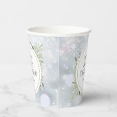 Gobelets En Papier Snowflakes d'hiver Baby shower verdoyant (Droite)