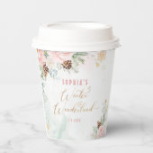 Gobelets En Papier Snowflakes hiver merveilleuse fille anniversaire (Recto)