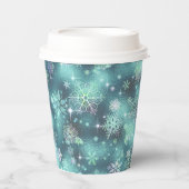 Gobelets En Papier Snowflakes le plus beau Motif ID Turquoise846 (Recto)