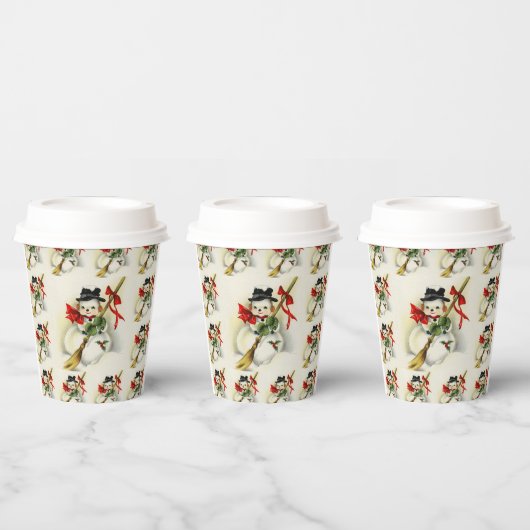Gobelets En Papier Snowman 009 (Multi)